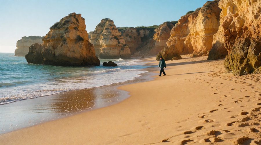 The western Algarve's sandy beaches are quiet in winter, ideal for a walk after your round