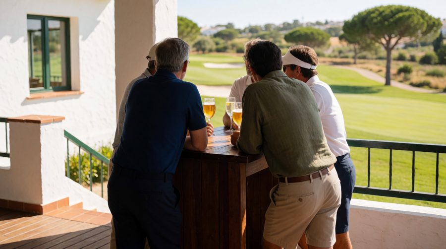 A drink on the clubhouse terrace is where a group of solo golfers turns into a golf group