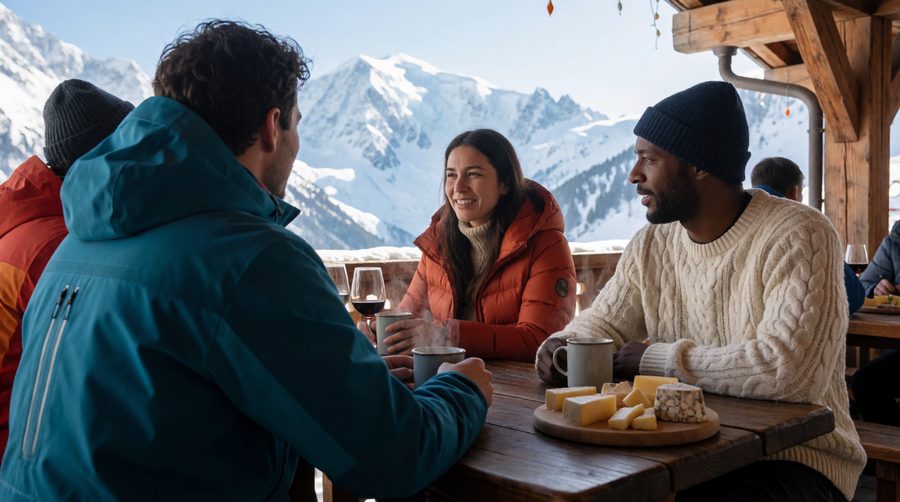 Catered chalet weeks in Chamonix put solo skiers together for meals after a day on the slopes
